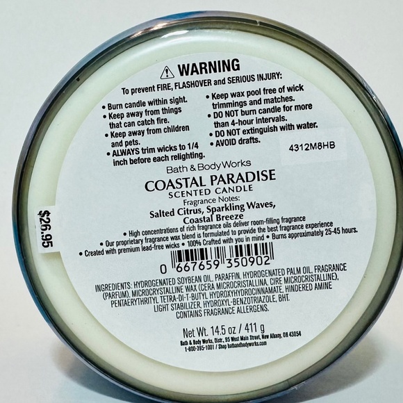 COASTAL PARADISE 3 Wick Candle - Picture 3 of 3